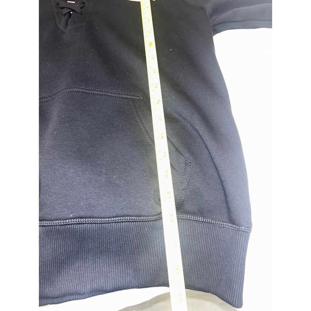 Harley-Davidson Lace Up Hoodie Black Embroidered Logo Sweatshirt Women's Large - Picture 6 of 7